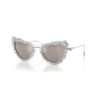 2 In 1 Clip-On Sunglasses Statement, Cat-Eye Shape, Sk7011, White