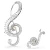 Ariana Grande X Swarovski Clip Earrings Asymmetrical Design, Crystal Pearl, Baguette Cut, White, Rhodium Plated