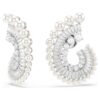 Ariana Grande X Swarovski Drop Earrings Crystal Pearl, Mixed Cuts, White, Rhodium Plated
