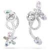 Ariana Grande X Swarovski Drop Earrings with Ear Jacket Mixed Cuts, Dragonfly, Flower, Multicolored, Rhodium Plated