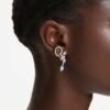 Ariana Grande X Swarovski Drop Earrings with Ear Jacket Mixed Cuts, Dragonfly, Flower, Multicolored, Rhodium Plated