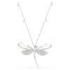 Ariana Grande X Swarovski Pendant and Brooch Crystal Pearl, Mixed Cuts, Dragonfly, White, Rhodium Plated