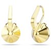 Bella V Drop Earrings Round Cut, Green, Gold-Tone Plated Bella V Drop Earrings Round Cut, Green, Gold-Tone Plated