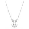 Bella V Pendant Round Cut, Pink, Rhodium Plated