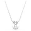 Bella V Pendant Round Cut, Pink, Rhodium Plated