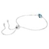Birthstone Bracelet Square Cut, December, Blue, Rhodium Plated Birthstone Bracelet Square Cut, December, Blue, Rhodium Plated