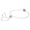 Birthstone Bracelet Square Cut, February, Purple, Rhodium Plated