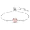 Birthstone Bracelet Square Cut, June, Pink, Rhodium Plated