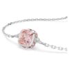 Birthstone Bracelet Square Cut, June, Pink, Rhodium Plated