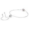 Birthstone Bracelet Square Cut, June, Pink, Rhodium Plated