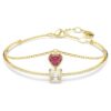 Chroma Bangle Heart, Red, Gold-Tone Plated