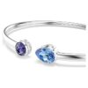 Chroma Bangle Mixed Cuts, Multicolored, Rhodium Plated