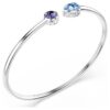 Chroma Bangle Mixed Cuts, Multicolored, Rhodium Plated