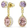 Chroma Drop Earrings Mixed Cuts, Multicolored, Gold-Tone Plated