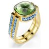 Chroma Ring Cushion Cut, Multicolored, Gold-Tone Plated