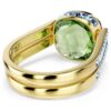Chroma Ring Cushion Cut, Multicolored, Gold-Tone Plated