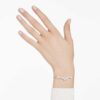Constella Bangle Crystal Pearl, Round Cuts, White, Rhodium Plated