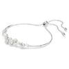 Constella Bangle Crystal Pearl, Round Cuts, White, Rhodium Plated
