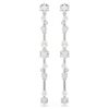 Constella Drop Earrings Crystal Pearl, Round Cuts, White, Rhodium Plated