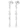 Constella Drop Earrings Crystal Pearl, Round Cuts, White, Rhodium Plated