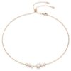Constella Necklace Crystal Pearl, Round Cuts, White, Rose Gold-Tone Plated