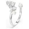 Constella Open Ring Crystal Pearl, Round Cuts, White, Rhodium Plated