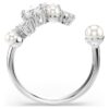 Constella Open Ring Crystal Pearl, Round Cuts, White, Rhodium Plated