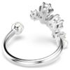 Constella Open Ring Crystal Pearl, Round Cuts, White, Rhodium Plated