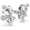 Constella Stud Earrings Round Cut, White, Rhodium Plated