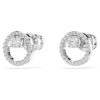Constella Stud Earrings Round Cut, White, Rhodium Plated