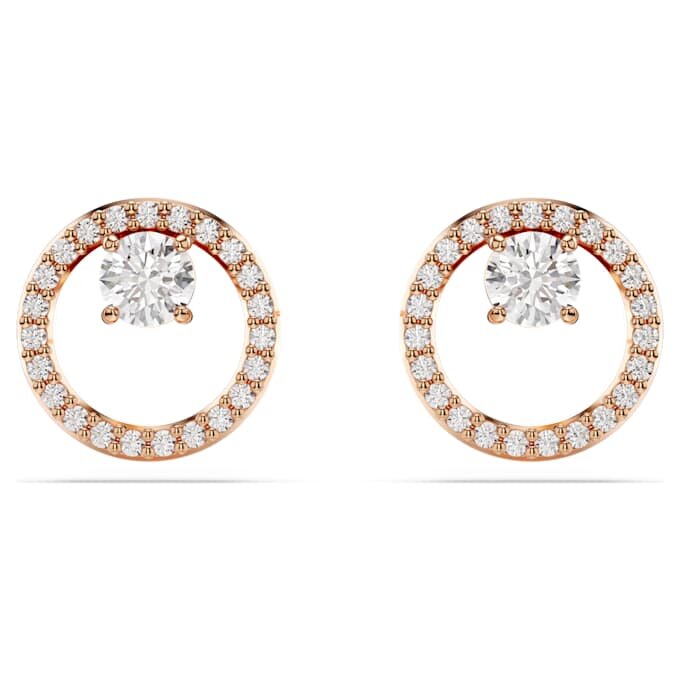Constella Stud Earrings Round Cut, White, Rose Gold-Tone Plated Constella Stud Earrings Round Cut, White, Rose Gold-Tone Plated