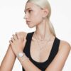 Constella Open Ring Crystal Pearl, Round Cuts, White, Rhodium Plated