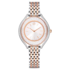 Crystalline Aura Watch Swiss Made, Metal Bracelet, Rose Gold Tone, Mixed Metal Finish