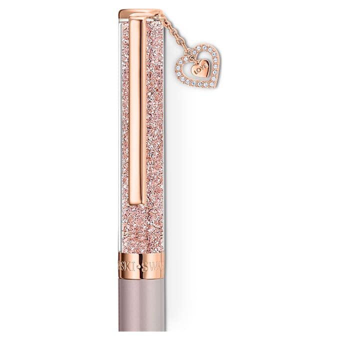 Crystalline Ballpoint Pen Heart, Rose Gold Tone, Pink Lacquered, Rose Gold-Tone Plated Crystalline Ballpoint Pen Heart, Rose Gold Tone, Pink Lacquered, Rose Gold-Tone Plated