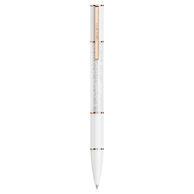 Crystalline Ballpoint Pen White, Rose Gold-Tone Plated Crystalline Ballpoint Pen White, Rose Gold-Tone Plated