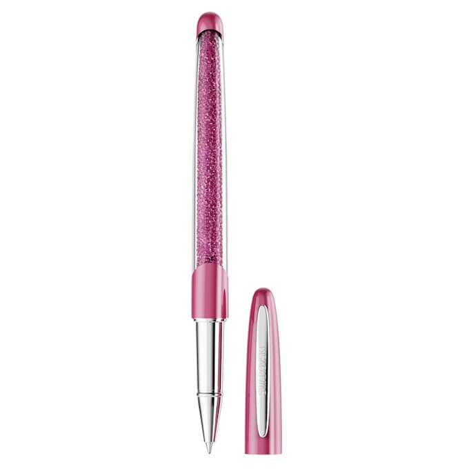 Crystalline Rollerball Pen Pink, Chrome Plated Crystalline Rollerball Pen Pink, Chrome Plated