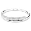 Dextera Bangle Magnetic Closure, White, Rhodium Plated Dextera Bangle Magnetic Closure, White, Rhodium Plated