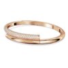 Dextera Bangle Magnetic Closure, White, Rose Gold-Tone Plated