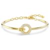 Dextera Bangle Round Cut, White, Gold-Tone Plated Dextera Bangle Round Cut, White, Gold-Tone Plated