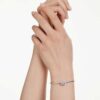 Dextera Bangle Round Cut, White, Rhodium Plated