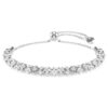 Dextera Bracelet Round Cut, White, Stainless Steel