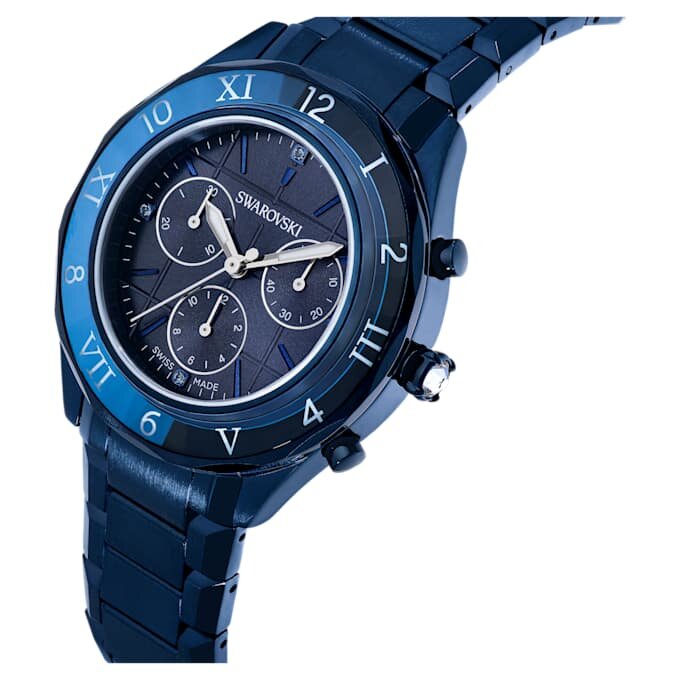 Dextera Chrono Watch 39Mm, Swiss Made, Metal Bracelet, Blue, Blue Finish Dextera Chrono Watch 39Mm, Swiss Made, Metal Bracelet, Blue, Blue Finish
