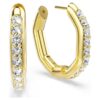 Dextera Hoop Earrings Octagon Shape, Round Cut, Medium, White, Gold-Tone Plated Dextera Hoop Earrings Octagon Shape, Round Cut, Medium, White, Gold-Tone Plated