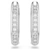 Dextera Hoop Earrings Octagon Shape, Round Cut, Small, White, Rhodium Plated