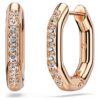 Dextera Hoop Earrings Octagon Shape, Round Cut, Small, White, Rose Gold-Tone Plated Dextera Hoop Earrings Octagon Shape, Round Cut, Small, White, Rose Gold-Tone Plated