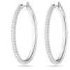 Dextera Hoop Earrings Pavé, Large, White, Rhodium Plated Dextera Hoop Earrings Pavé, Large, White, Rhodium Plated