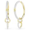 Dextera Hoop Earrings Round Cut, White, Gold-Tone Plated Dextera Hoop Earrings Round Cut, White, Gold-Tone Plated