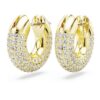 Dextera Hoop Earrings Small, White, Gold-Tone Plated Dextera Hoop Earrings Small, White, Gold-Tone Plated