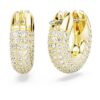 Dextera Hoop Earrings Small, White, Gold-Tone Plated Dextera Hoop Earrings Small, White, Gold-Tone Plated