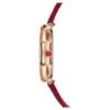 Dextera Octagon Watch Swiss Made, Leather Strap, Red, Rose Gold-Tone Finish